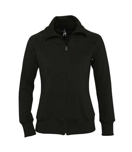 SOLS Womens/Ladies Soda Full Zip Active Sweat Jacket (Black) - UTPC405