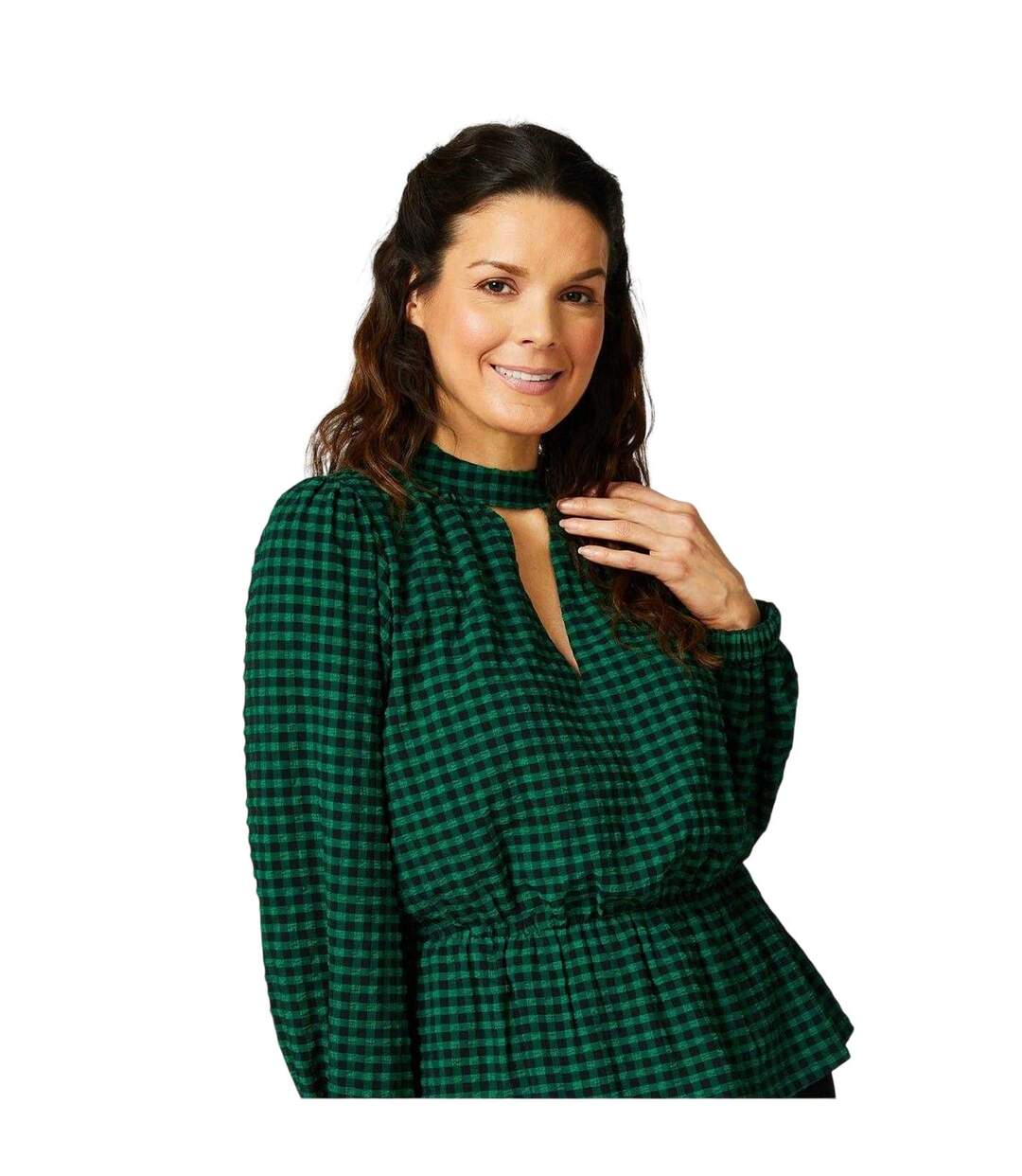 Blouse Motif/style Texturé Femme Vert Noir Biba-4