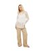 Womens/ladies Collared Long-sleeved Shirt Cream Brave Soul-1