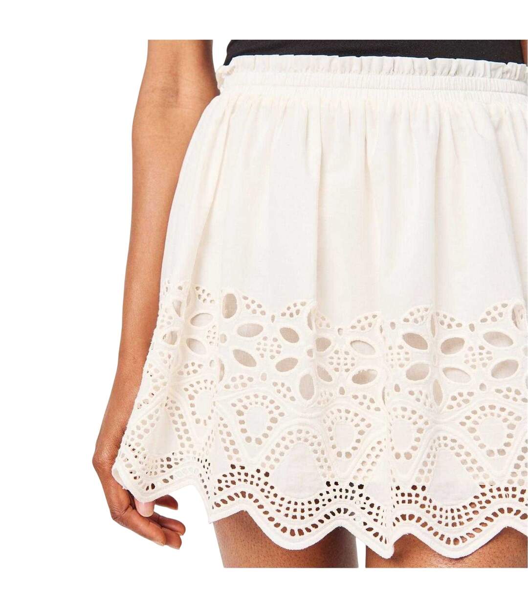 Mini Jupe Motif/style Broderie Quella Femme Gardénia Edited-4