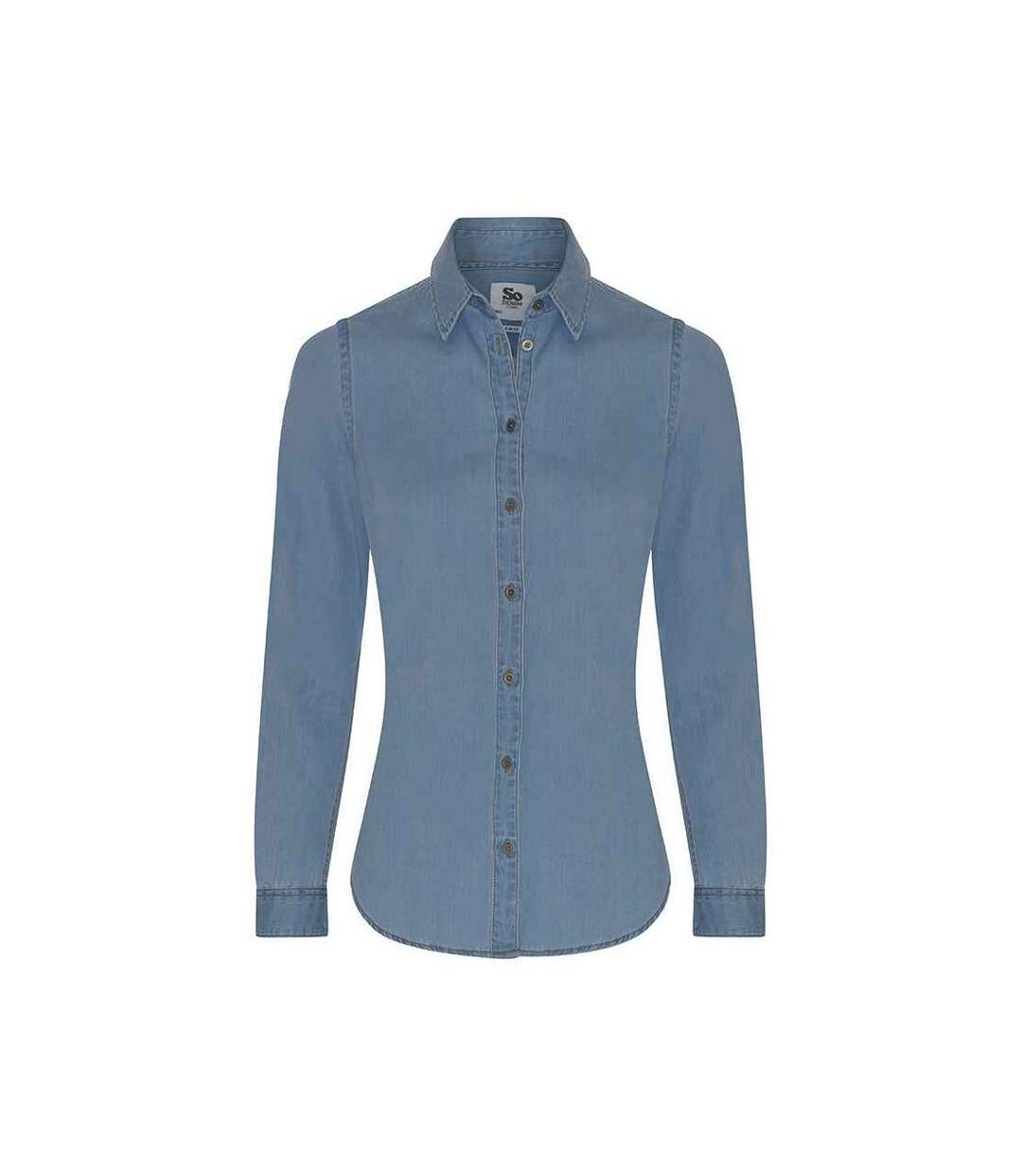Womens/ladies Lucy Denim Shirt Light Blue So Denim-1