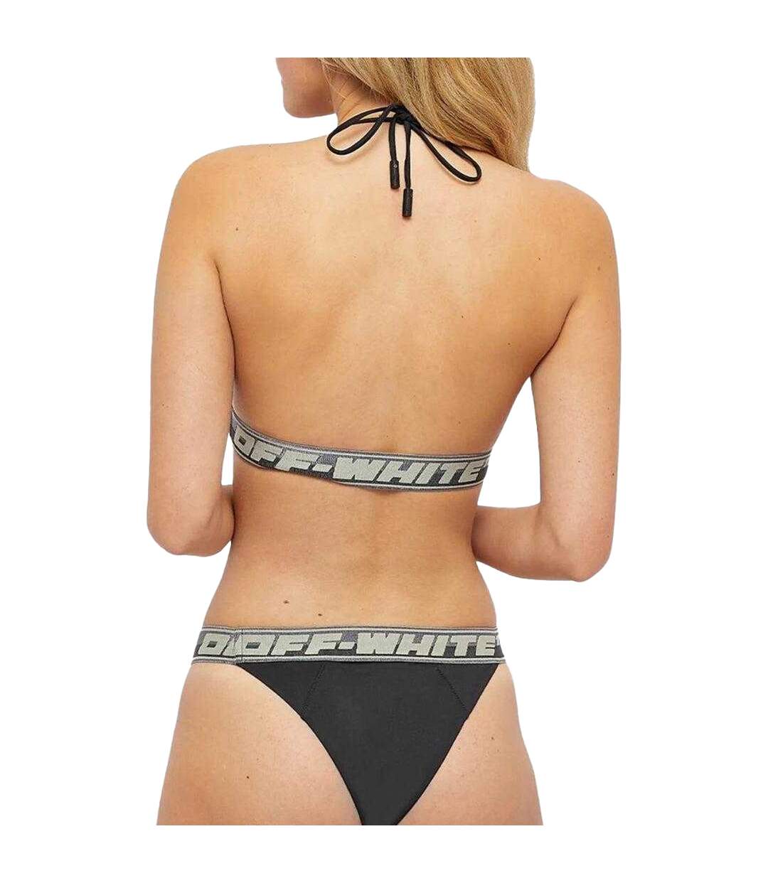 Maillot De Bain 2 Pièces Motif Logo Femme Noir Off White-3