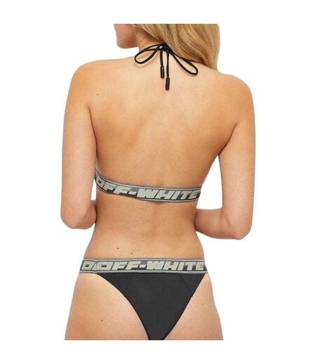 Maillot De Bain 2 Pièces Motif Logo Femme Noir Off White