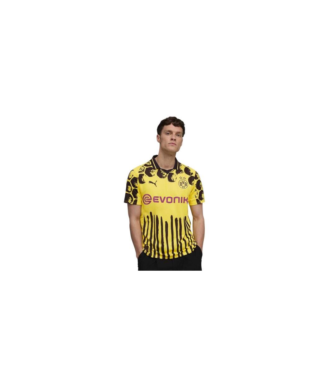 Mens Puma X Kidsuper 25/26 Football Shirt Yellow Black Borussia Dortmund-1