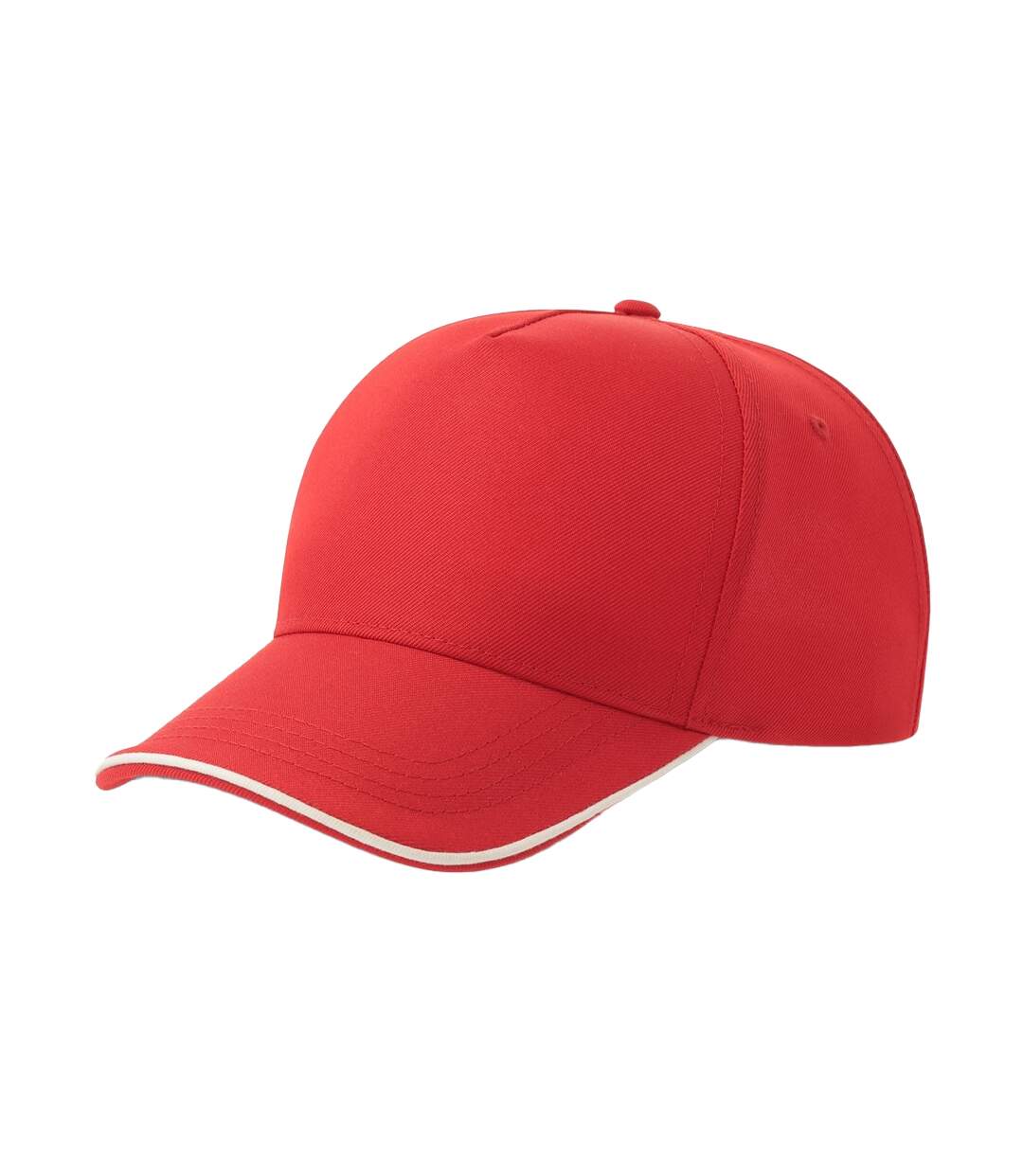 Casquette De Baseball Motif/style 5 Panneaux Recy Five Piping Adulte Rouge Blanc Atlantis Headwear-1