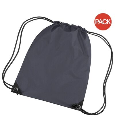 Lot de 2  Sac de gym 11 litres taille unique graphite Bagbase