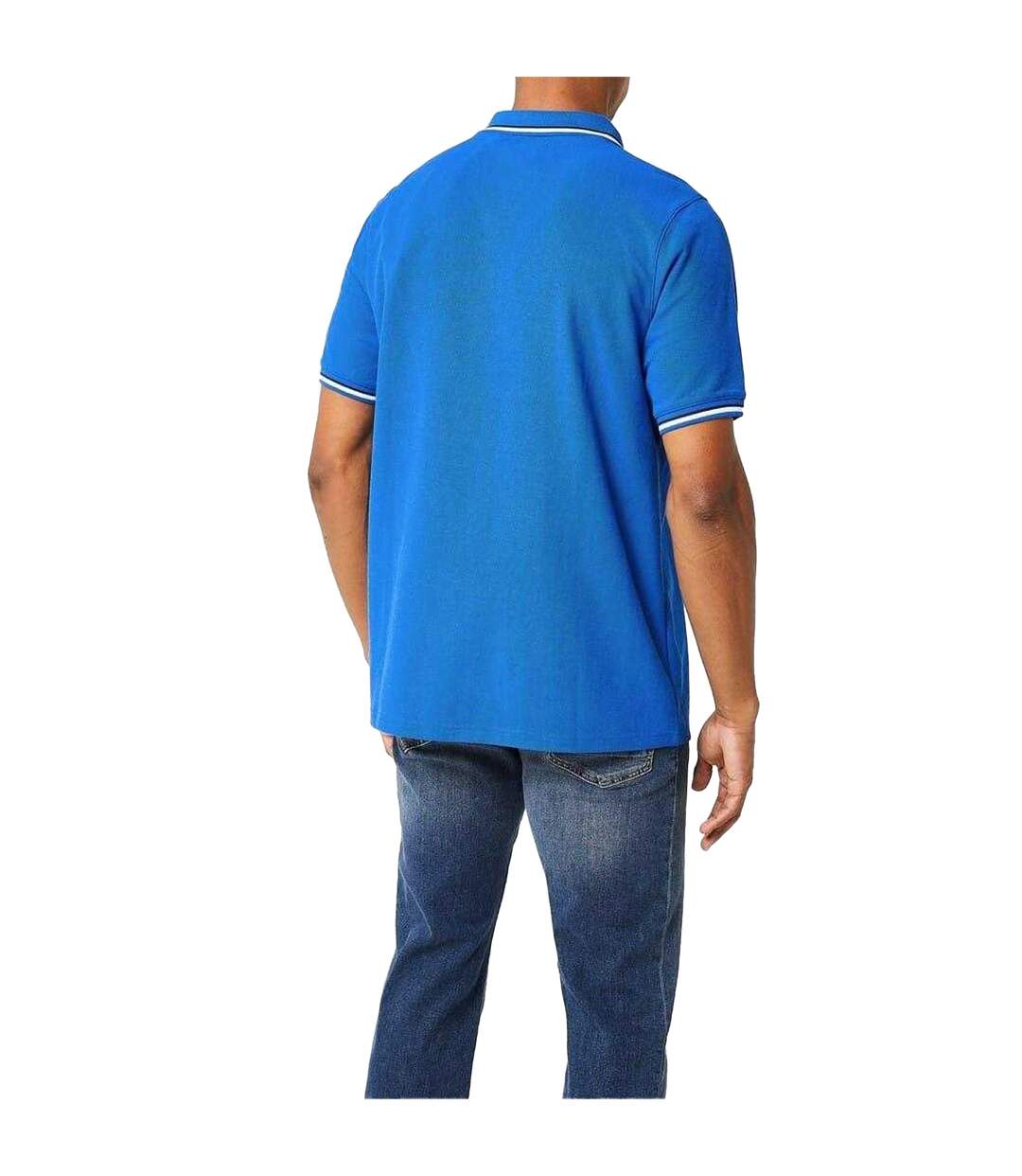 Polo Motif/style Rayure Contrastée Sur Bord Homme Bleu Roi Slazenger-3
