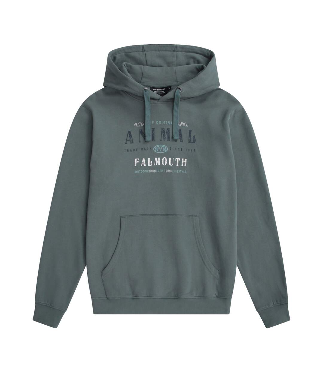 Mens River Falmouth Hoodie Green Animal-1