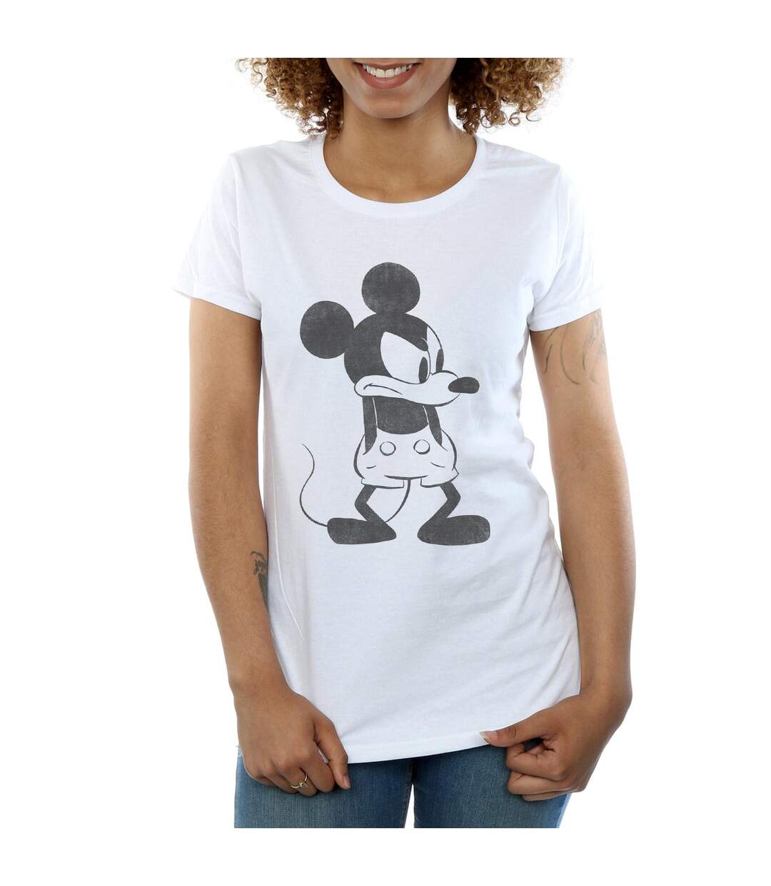 Disney T-shirt en coton Mickey Mouse en colère - Femmes/Ladies (Blanc) - UTBI31007-3
