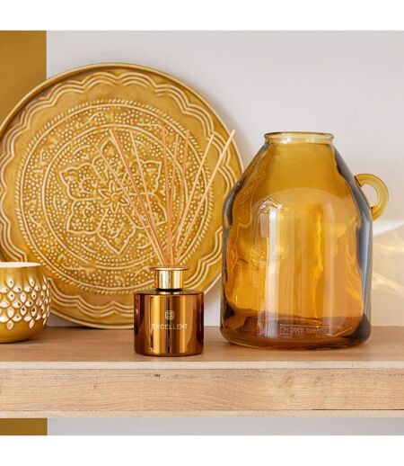 Vase Anse en Verre Bouteille 25cm Ocre