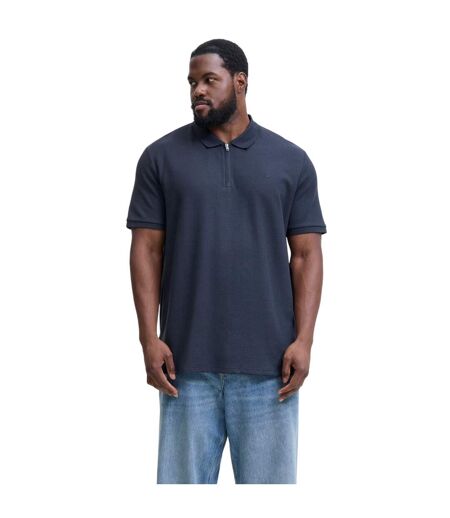 Mens Half Zip Plus Polo Shirt Navy Blazer Jack And Jones