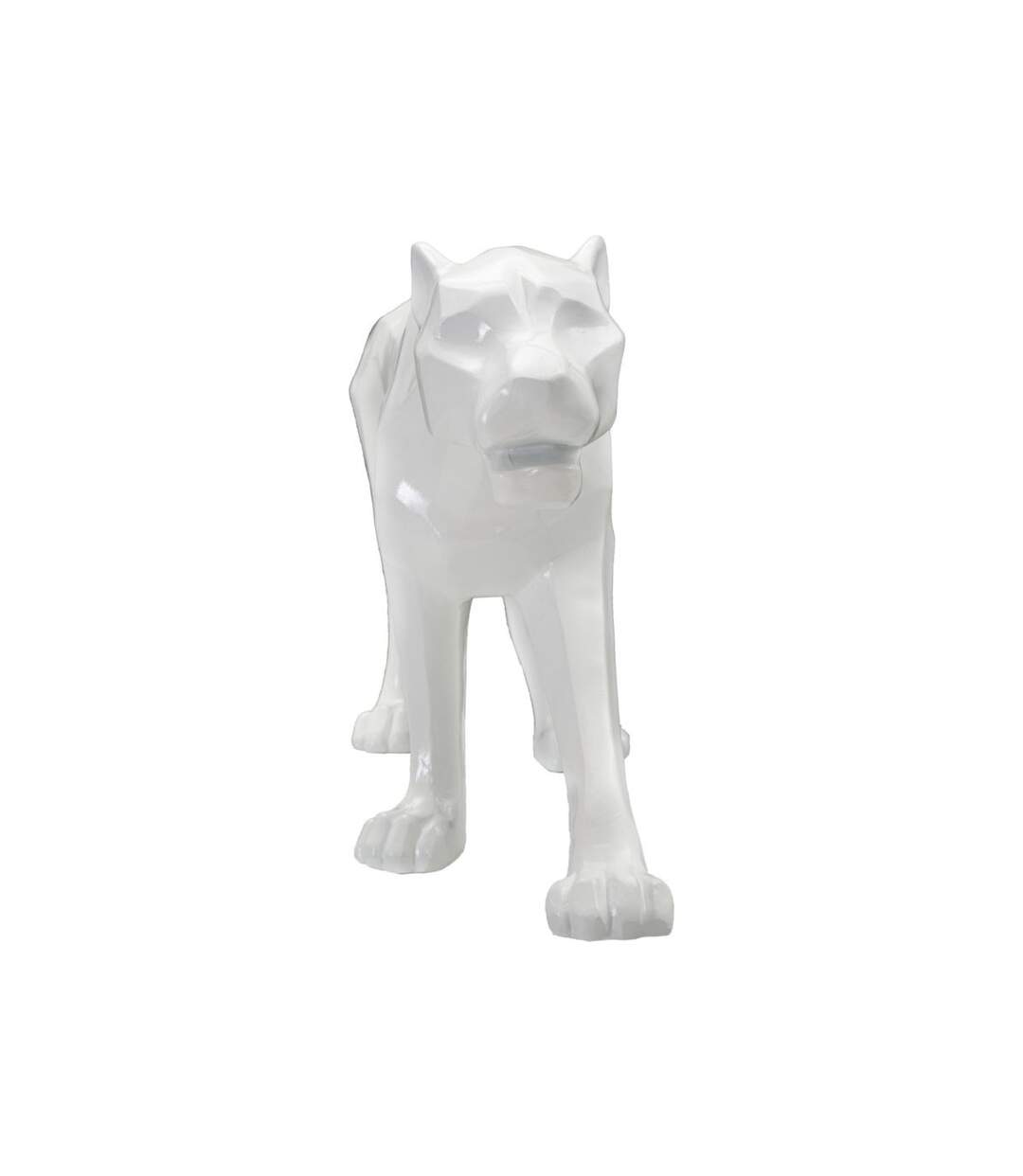 Statuette Déco en Résine Panthère 70cm Blanc-3