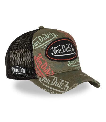 Casquette trucker effet usé avec patch et print Café Vondutch