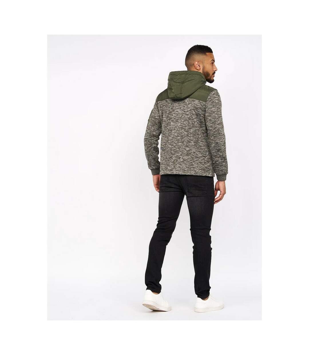Crosshatch Mens Tradmace Full Zip Jacket (Olive/Light Olive)