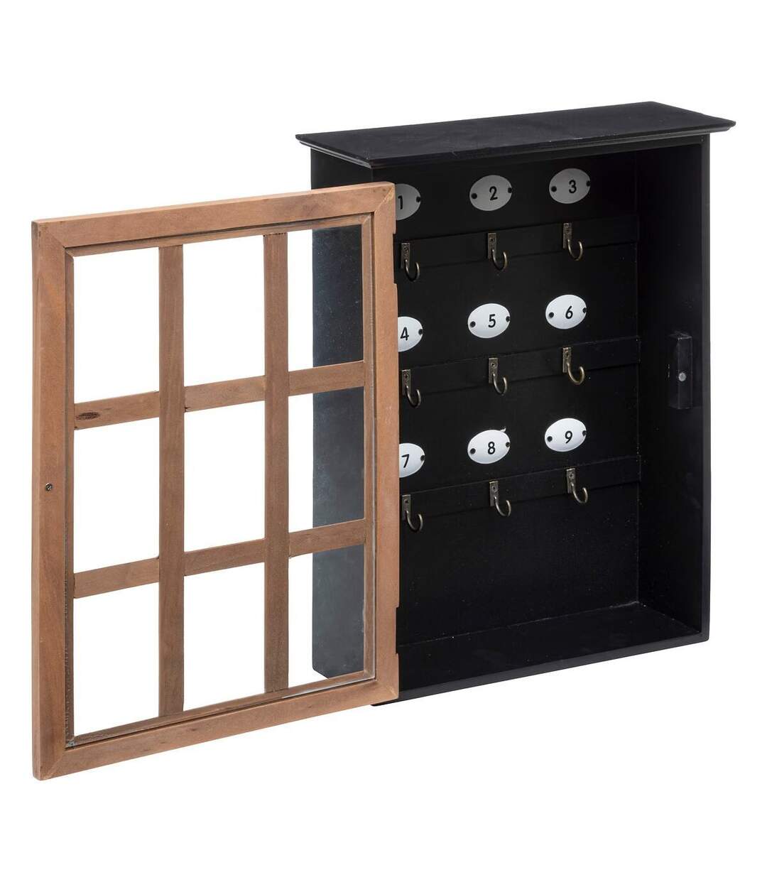 Boîte à Clés en Bois Milana 40cm Noir-2