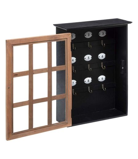 Boîte à Clés en Bois Milana 40cm Noir