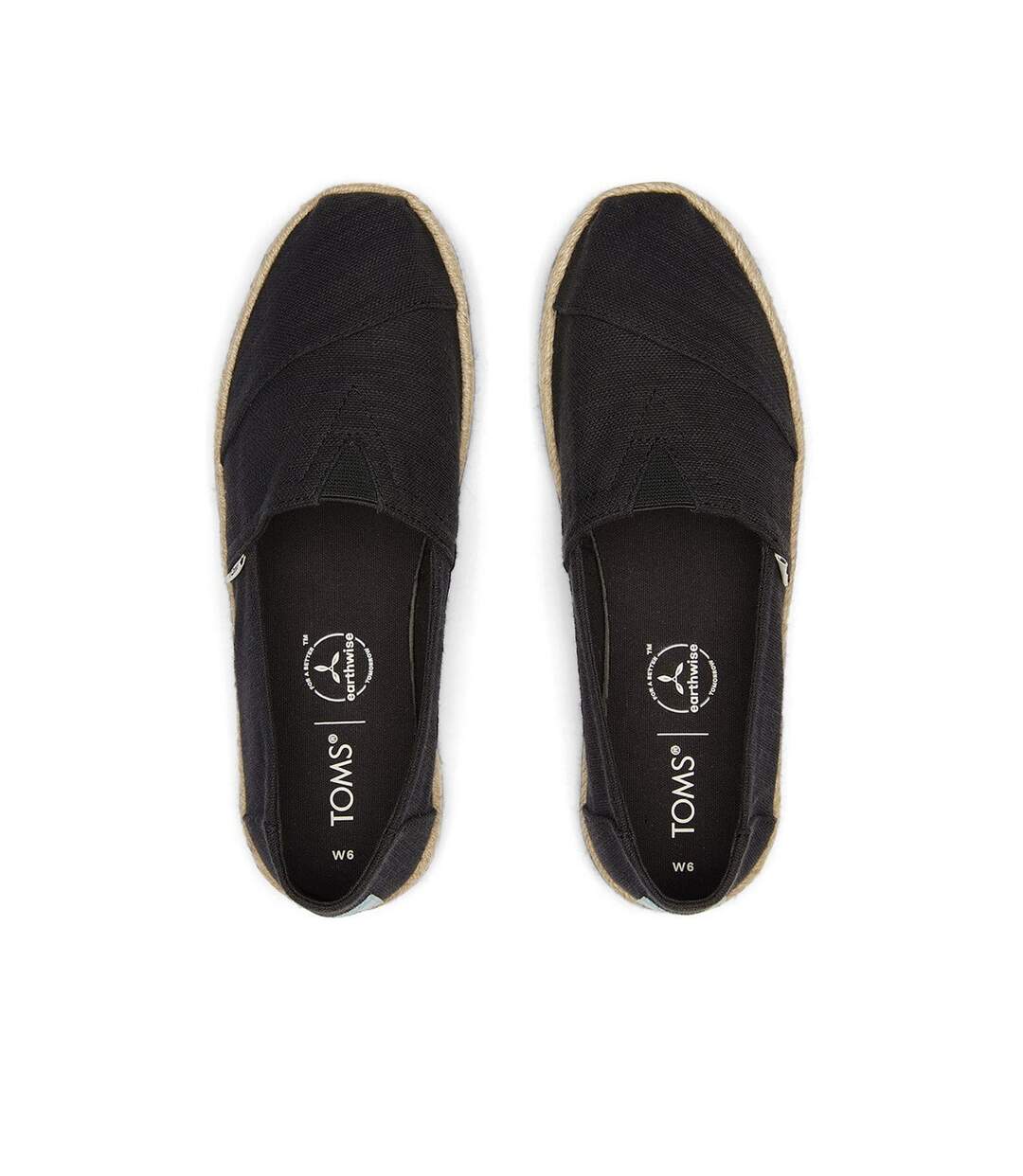 Womens/ladies alpargata rope espadrilles black Toms-3