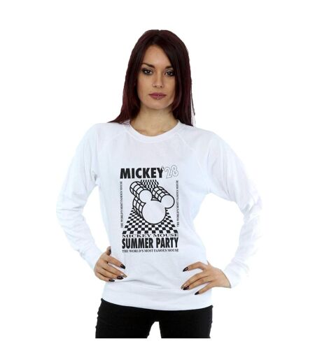 Disney Sweatshirt d'été Mickey Mouse Femmes/Dames (Blanc) - UTBI27029