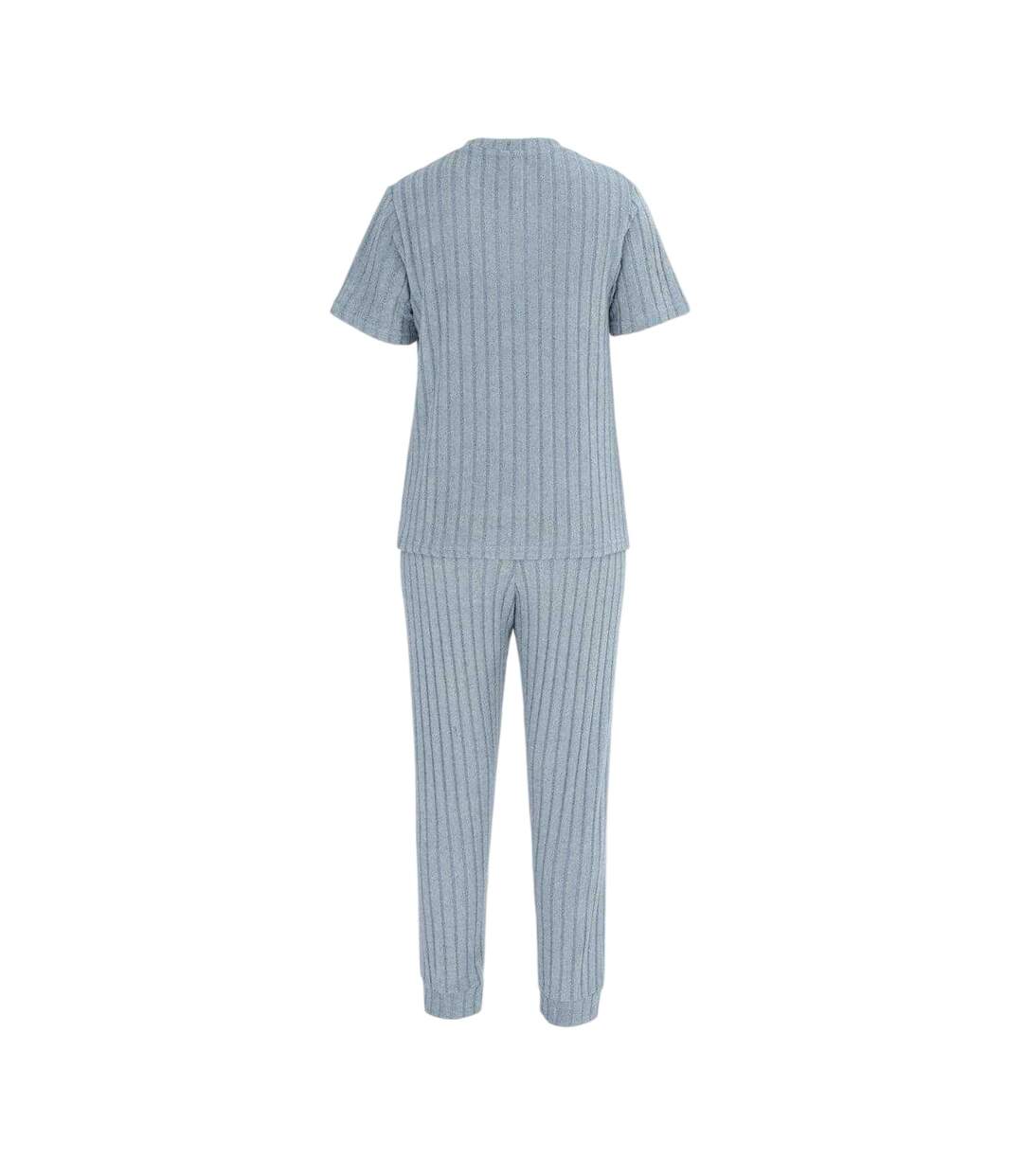 Ensemble De Pyjama Manches Courtes Femme Gris Miso-2