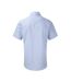 Russell Collection Mens Mini Herringbone Easy-Care Short-Sleeved Formal Shirt (Light Blue)