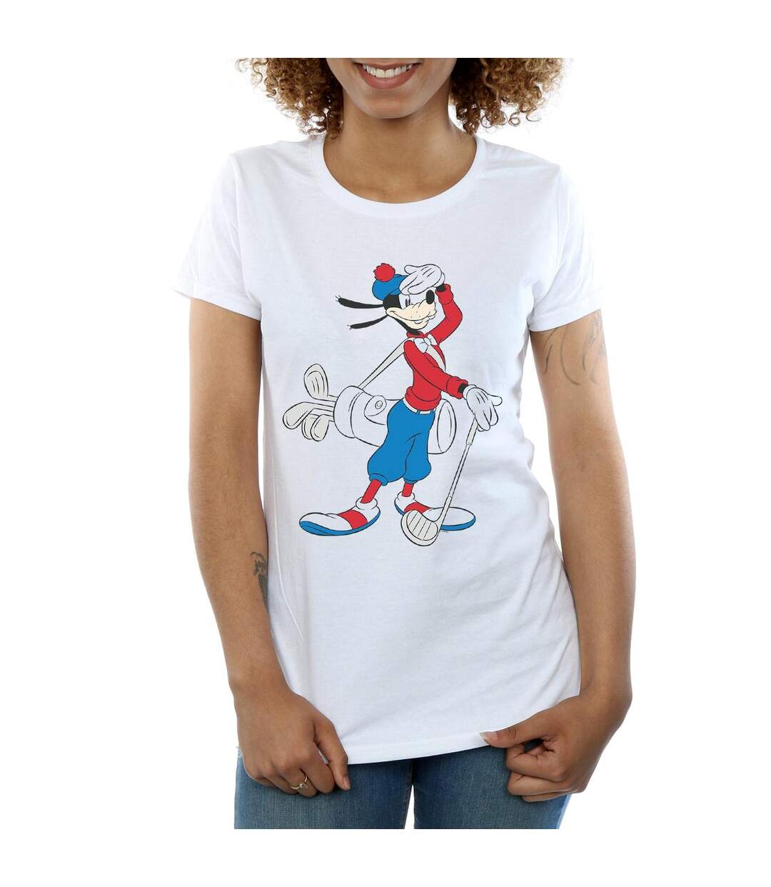 Disney T-shirt en coton Goofy pour femmes/femmes (Blanc) - UTBI31284-3
