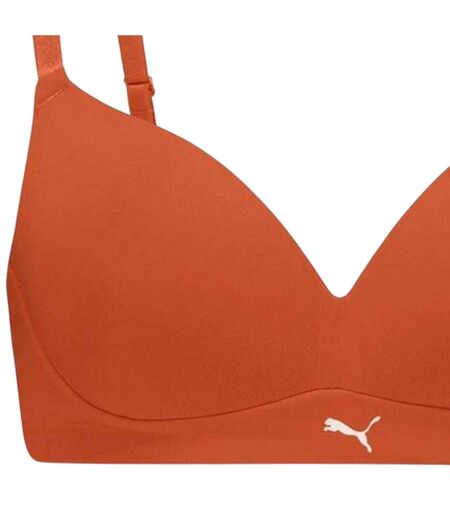 Womens/ladies Lined Soft Bralette Flame Orange Puma