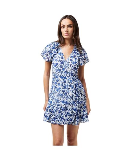 Robe Portefeuille Motif/style Fleurs Et Oiseaux Femme Bleu Ted Baker