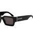 Lunettes De Soleil Motif/style Rectangle Hyde Homme Taille Unique Noir Gris Foncé Palm Angels-3
