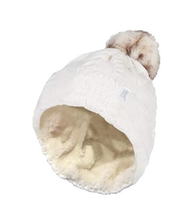 Bonnet Femme Thermique Doublé Polaire avec Pompon