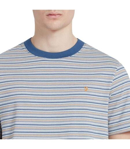 T-shirt Manches Courtes Motif Rayé Danny Homme Gris Farah