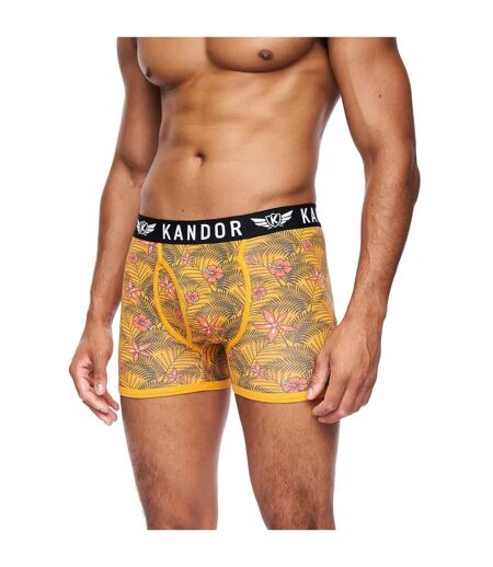 Pack of 7  Mens florid boxer shorts  yellow Kandor