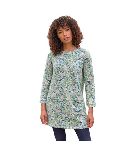 Womens/ladies Leaf Jacquard Textured Tunic Multicoloured WoolOvers