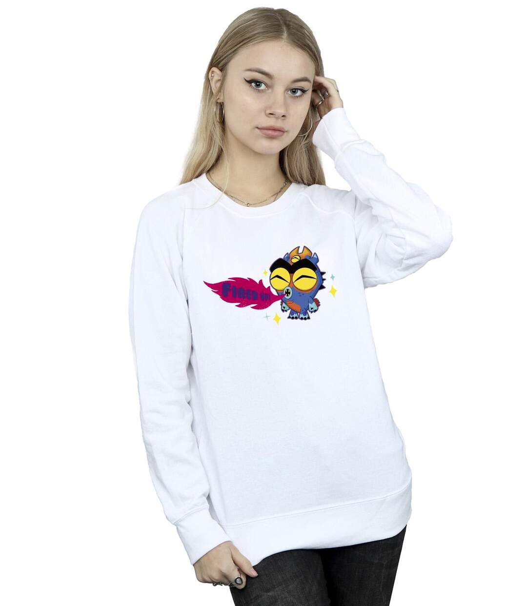 Disney - Sweat BIG HERO BAYMAX FRED FIRED UP - Femme (Blanc) - UTBI11766-2