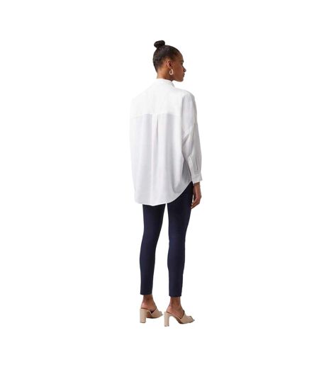 Womens/ladies Popover Crepe Recycled Shirt Winter White French Connection