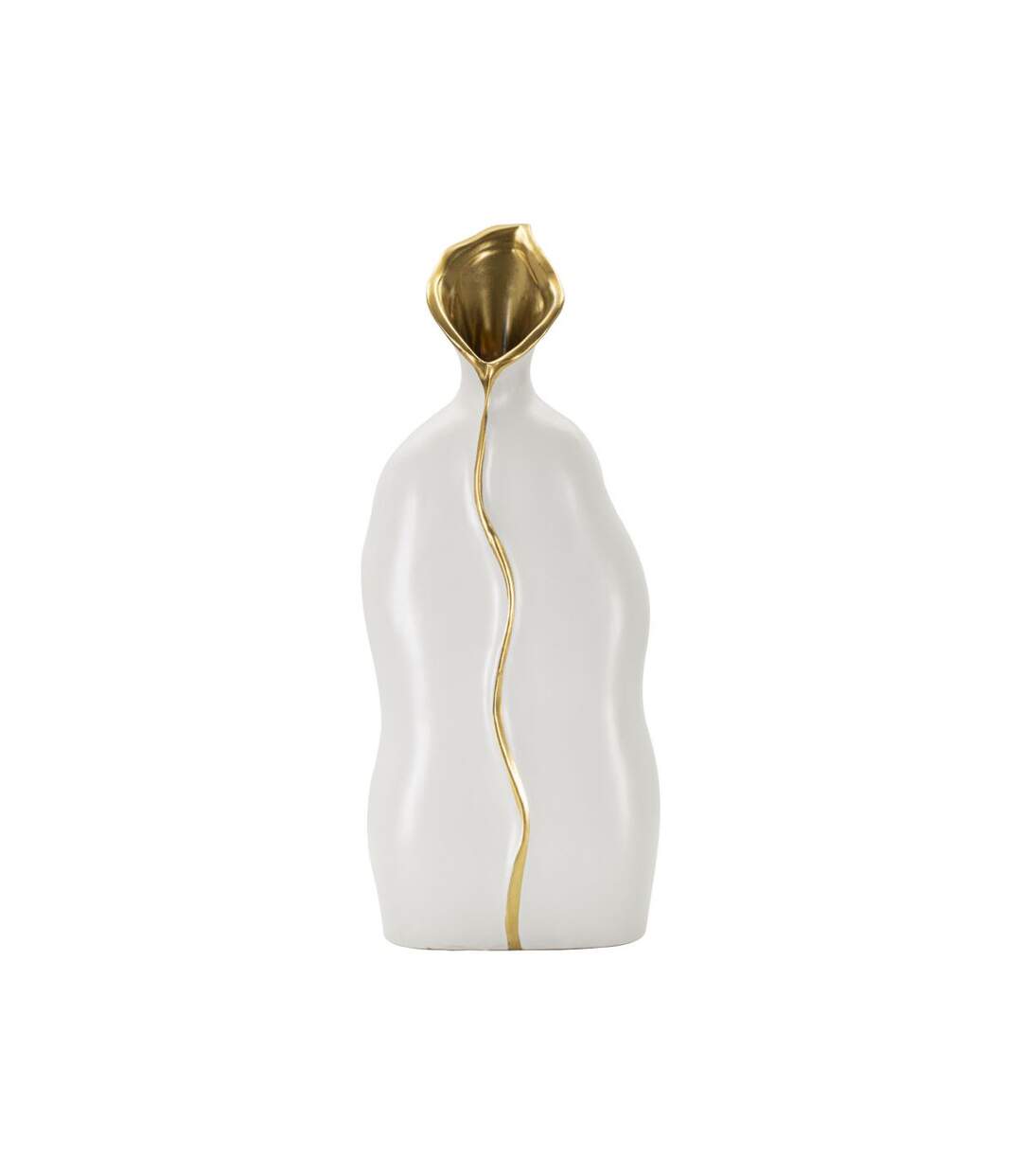 Vase Design en Céramique Uma 40cm Blanc-1