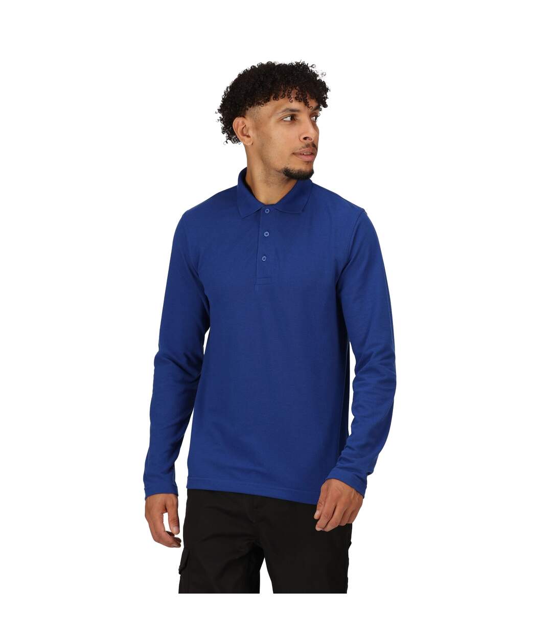 Mens pro long-sleeved polo shirt new royal Regatta