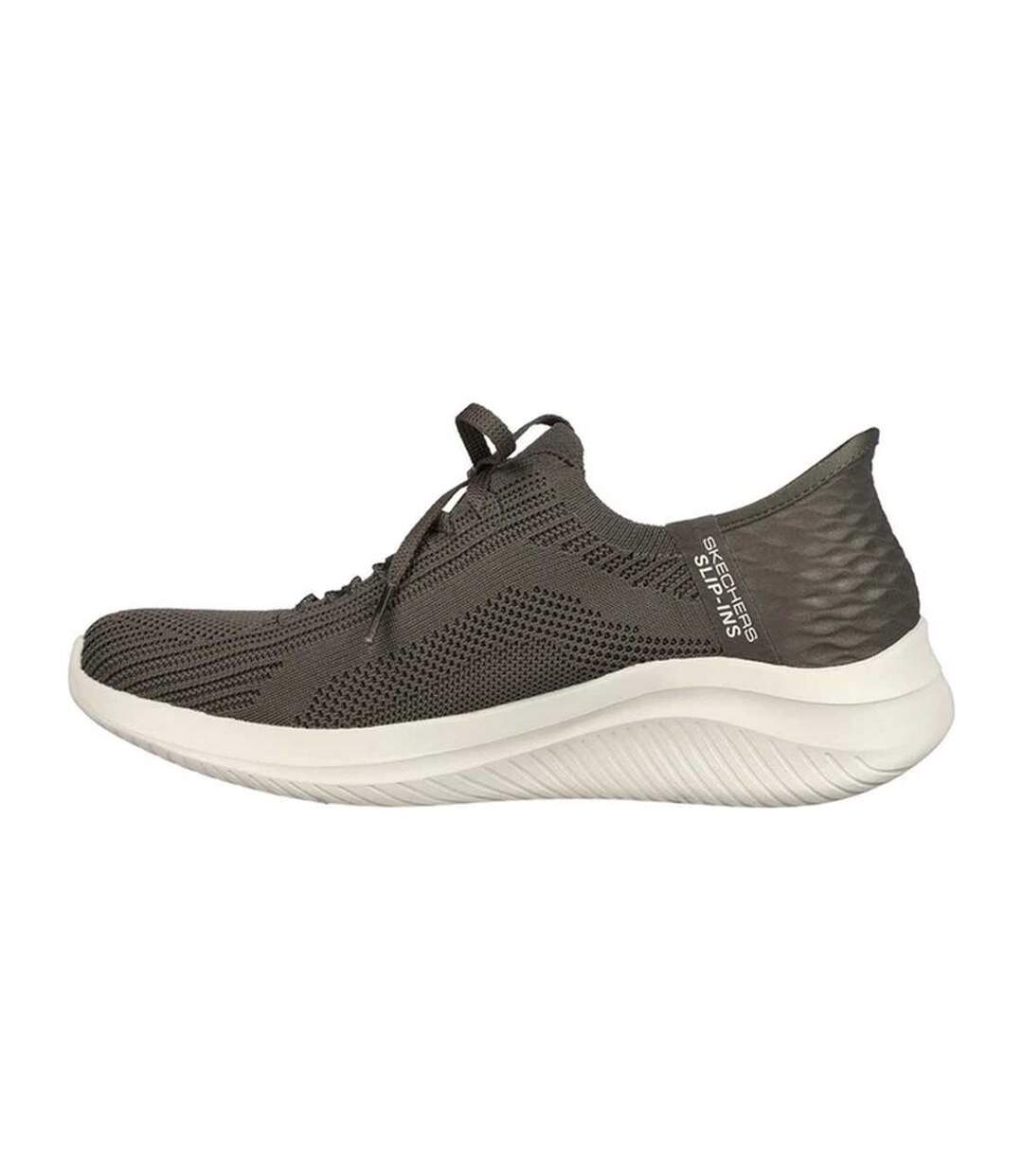 Womens/ladies Ultra Flex 3.0 Brilliant Casual Shoes Olive Skechers-3