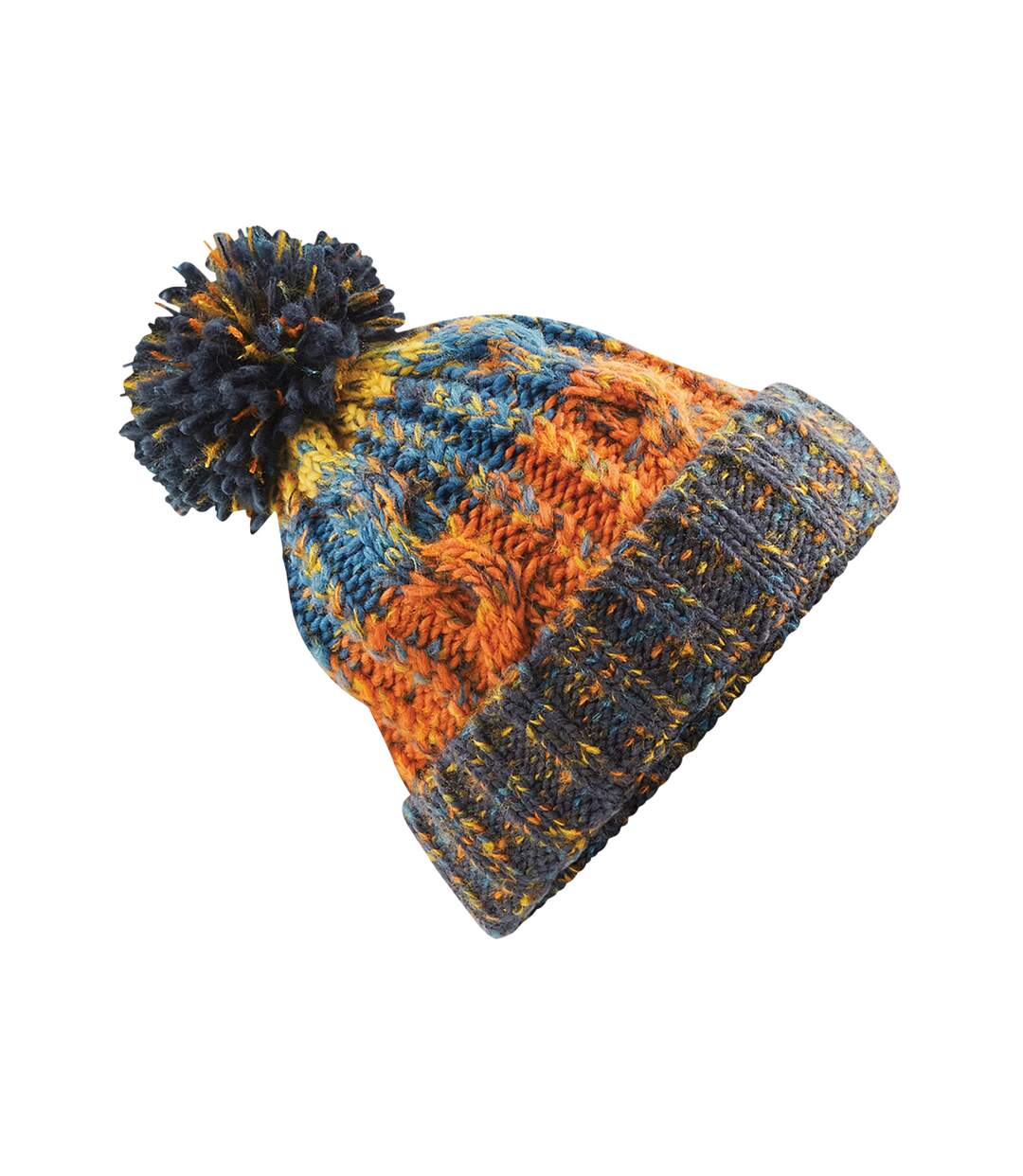 Bonnet adulte bleu / orange Beechfield-2