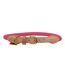 Digby & Fox Reflective Leather Dog Collar (Pink) (XXL - Neckline: 63cm-70cm) - UTER1781