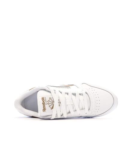 Baskets blanc/marron femme reebok classic leather