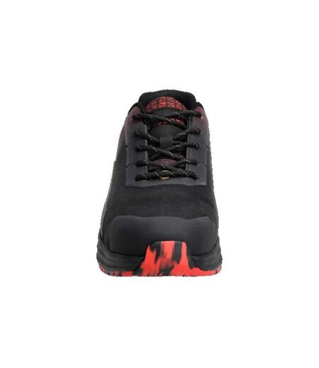 Womens/ladies Footwear Accelerate Safety Shoes Black Traffic Red Mascot