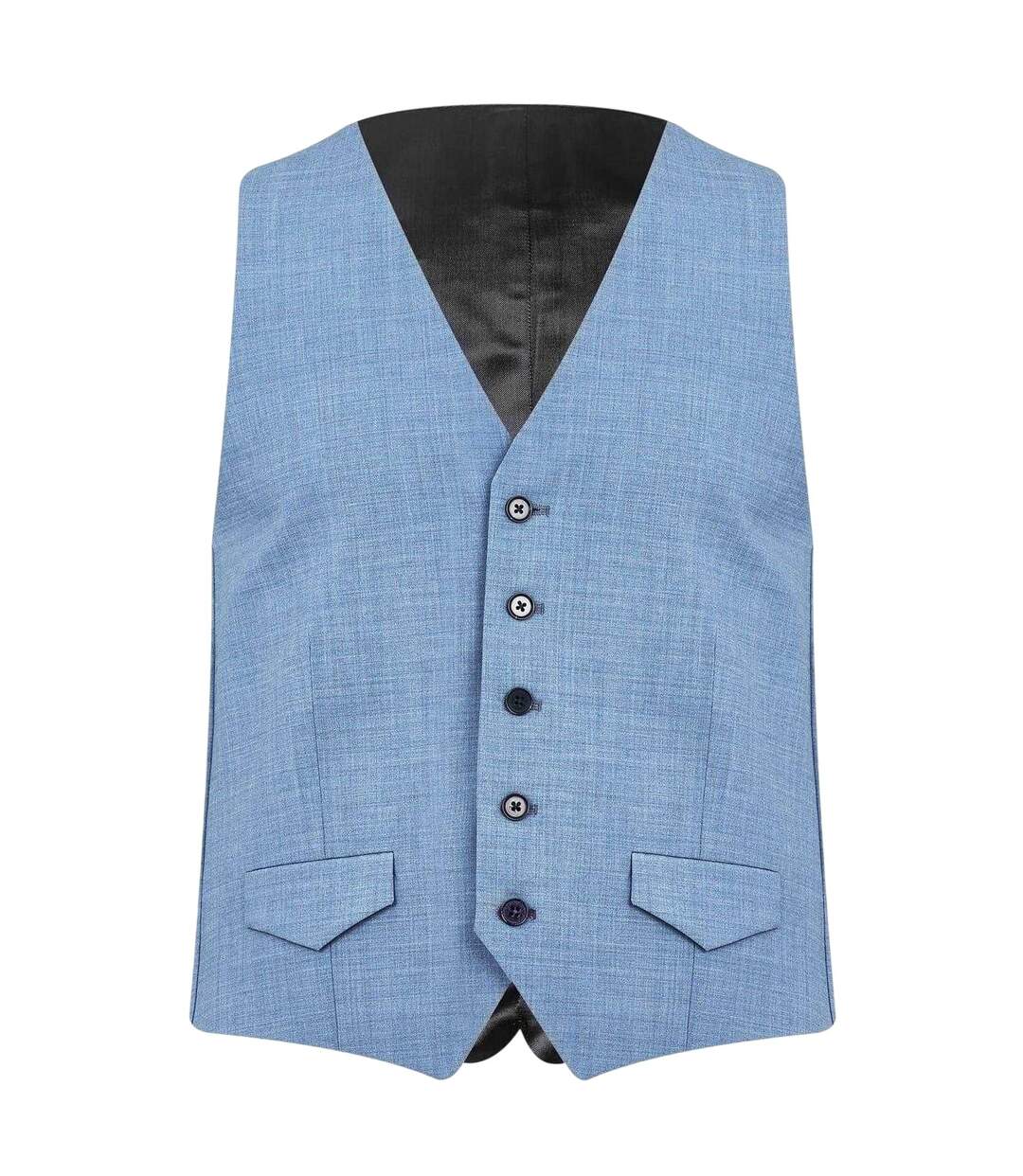 Mens Wool Blend Slim Waistcoat Light Blue Without Prejudice-2
