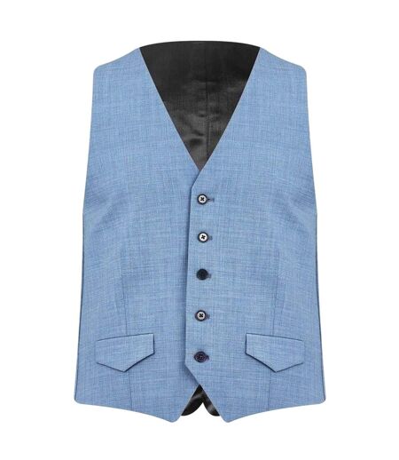 Mens Wool Blend Slim Waistcoat Light Blue Without Prejudice