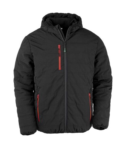 Result Genuine Recycled Mens Compass Padded Winter Jacket (Black/Red) - UTBC4959