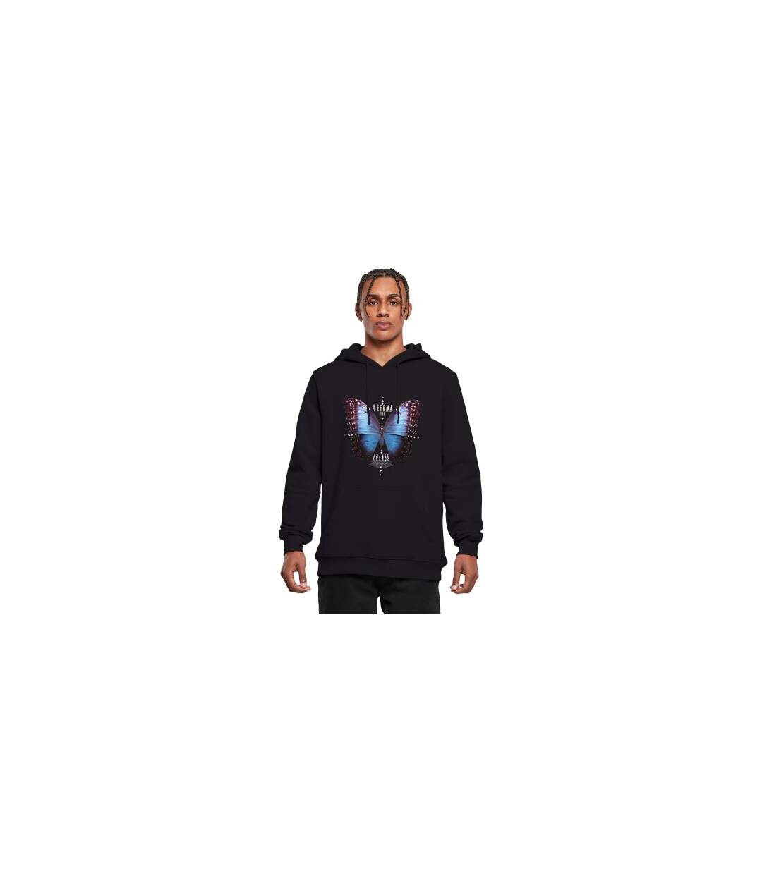 Sweat À Capuche Become The Change Butterfly Homme Noir Mister Tee-1