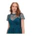 Robe Courte Motif/style Floral Femme Vert Sarcelle Lovedrobe-4