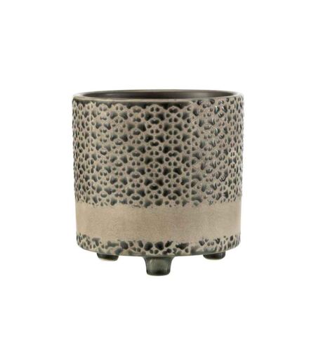 Cache-Pot en Céramique Mosaïque 17cm Gris