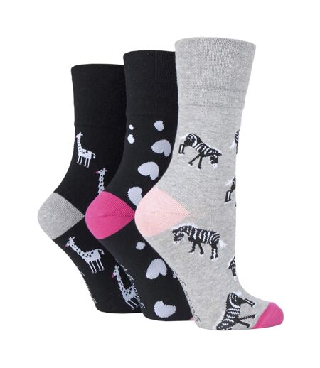 6 paires de chaussettes à motifs non élastiques pour dames