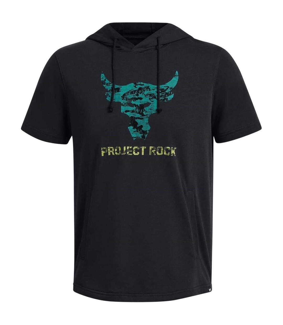 Mens Project Rock Short-sleeved Hoodie Black Under Armour-2