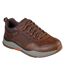 Mens Benago Hombre Leather Trainers Dark Brown Skechers-1